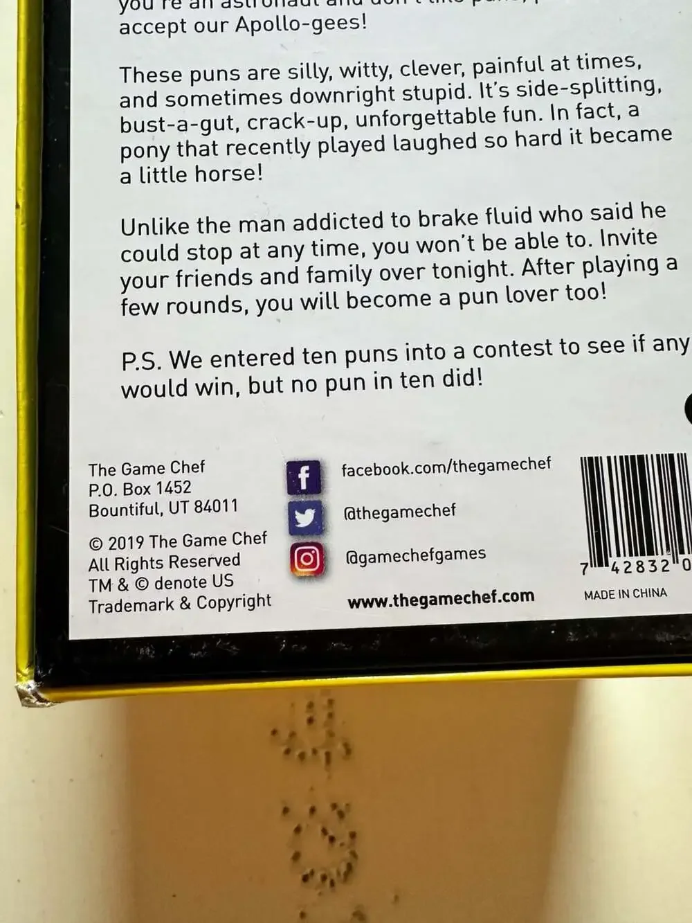 Pun Intended It's All Pun and Games Party Game